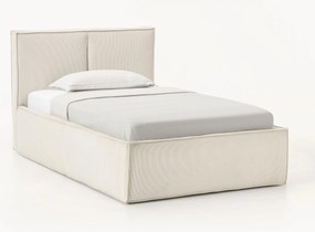 Cama de solteiro em bombazina com arrumação Dream