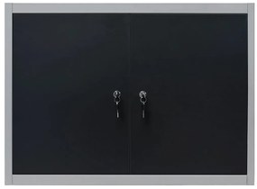 Armário ferramentas parede industrial metal cinzento e preto