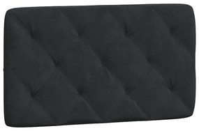 Estrutura de cama c/ cabeceira 90x190 cm veludo preto