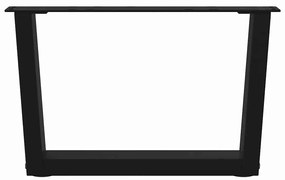 Pés para mesa de centro em V, 2 peças, preto, 60x(30-31,3) cm, aço
