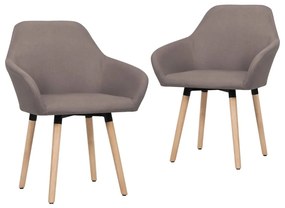vidaXL Cadeiras de jantar 2 pcs tecido cinzento-acastanhado
