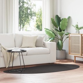 Tapete de área Antracite 100x200 cm Poliéster Antiderrapante