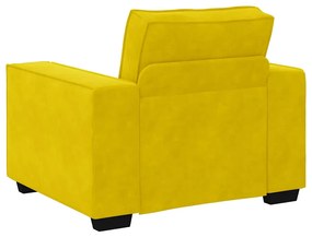 Poltrona 60 cm veludo amarelo