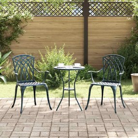 vidaXL Cadeira de Jardim 2 pcs Verde 55 x 56.5 x 91cm Alumínio
