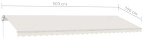 Toldo retrátil manual independente 500x300 cm cor creme