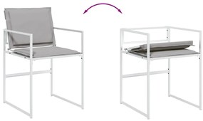 11 pcs conj. de jantar p/ jardim c/ almofadões textilene branco