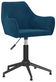 vidaXL Cadeira de escritório giratória veludo azul