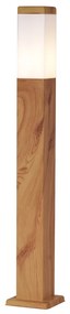 Candeeiro de pé moderno para exterior aço com impressão de madeira 80cm IP44 - Malois Moderno