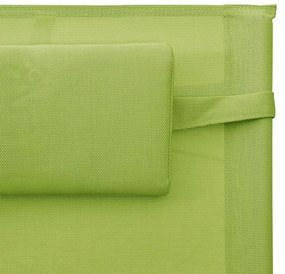 Espreguiçadeira textilene verde e cinzento
