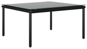6 pcs conjunto lounge de jardim c/ almofadões PVC preto