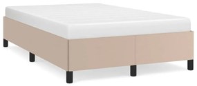vidaXL Estrutura de cama sem colchão 120x190cm couro artif. cappuccino