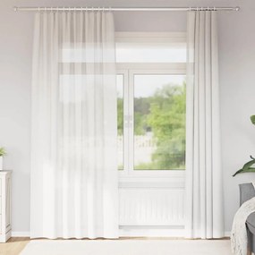 vidaXL Cortinas de voile com bolsos para varão 2 pcs branco