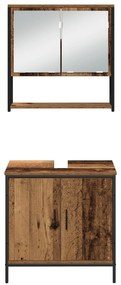 Conjunto de Móveis para Banheiro 4 Peças - Madeira Antiga - Madeira Co