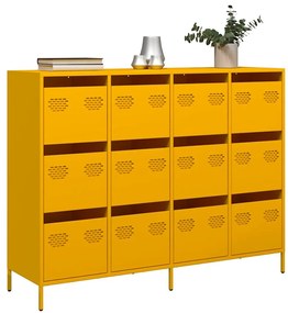 Aparador 135x39x103,5 cm aço laminado a frio amarelo mostarda