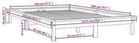 Estrutura de cama 120x200 cm pinho maciço branco