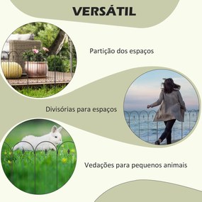 Cercas de Jardim 305x79,5 cm Conjunto de 5 Cercas Decorativas para Jar