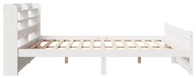 Estrutura de cama c/ cabeceira sem colchão 200x200 cm branco