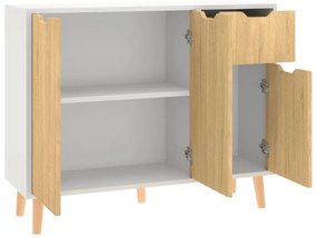 Aparador 90x30x72cm derivados de madeira branco/carvalho sonoma
