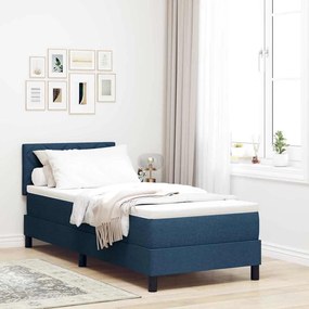 vidaXL Cama Box Spring com Colchão Azul 80x200 cm Tecido