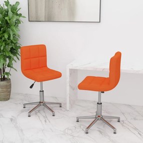 vidaXL Cadeiras de jantar giratórias 2 pcs couro artificial laranja