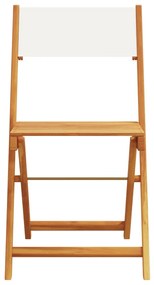 Cadeiras bistrô 2 pcs madeira acácia maciça/tecido branco nata