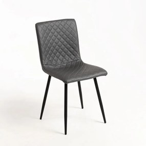 Cadeira Rom Couro sintético - Cinza