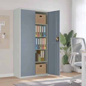vidaXL Arquivador 90x40x180 cm aço cinzento-claro e cinzento-escuro