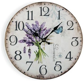 Relógio de Parede Lavender Madeira (4 X 30 X 30 cm)