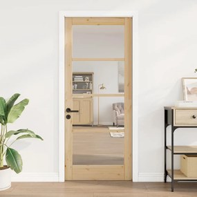 Porta Interior com Vidro "ORKDAL" 83x202x4 cm em Madeira de Pinho