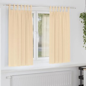 vidaXL Cortinas com cortinas 2 pcs Creme Poliéster