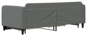 Sofá-cama c/ gavetão e gavetas 90x200 cm tecido cinzento-escuro