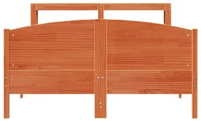 Cama sem colchão 140x190 cm pinho maciço castanho-mel
