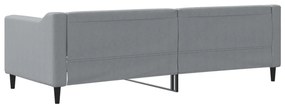 Sofá-cama 80x200 cm tecido cinzento-claro