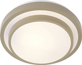 Plafon moderno taupe com branco 25cm IP44 - Walden