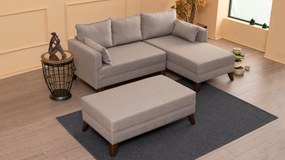 Sofá-Cama de Canto Bella – Creme – 205 x 85 x 140 cm