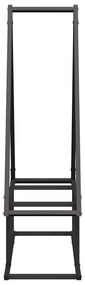 Suporte para lenha 80x25x90 cm aço laminado a frio preto