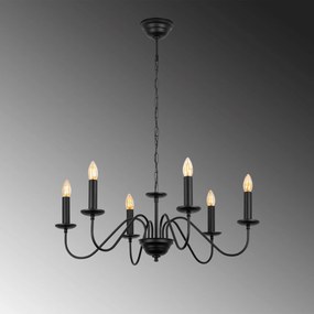 Candeeiro Chandelier Firat – Preto Antigo – 76 x 76 x 41 cm
