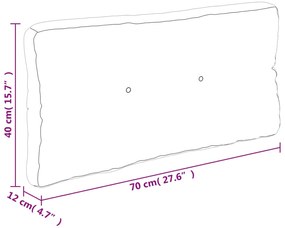 Almofadão para sofá de paletes 70x40x12 cm tecido preto