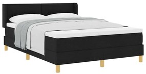Cama Box com cabeceira Manual Preto 140 x 200 cm Estofado