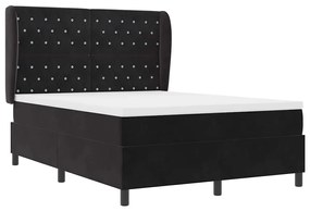 Cama Box com Colchão Preto 140x200 cm Veludo