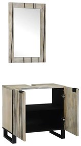 Conjunto de Móveis para Banheiro 2 pcs Branco 62 x 33 x 58 cm