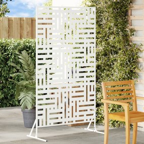 vidaXL Grande Painel de Cerca de Metal Branco Aço Revestido a Pó