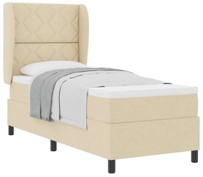 Cama Box com Colchão - Creme, 80x200 cm de Tecido