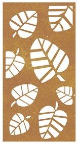 Decoração p/ muro de jardim 105x55 cm aço corten design folhas