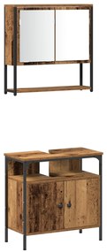 Conjunto de Mobiliário para Casa de Banho de 4 Peças Madeira Velha Mad