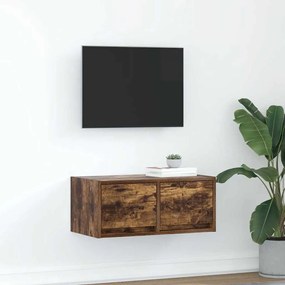 vidaXL Móvel de TV 60x31x25,5 cm derivados de madeira carvalho fumado