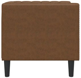 Sofá chesterfield camurça artificial castanho