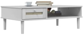 Mesa de centro SENJA 100x55x33 cm pinho maciço branco