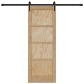 Porta Deslizante com Hardware 'ORKDAL'em Madeira Sólida de Pinus.
