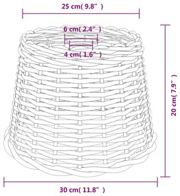 Abajur de teto Ø30x20 cm vime castanho